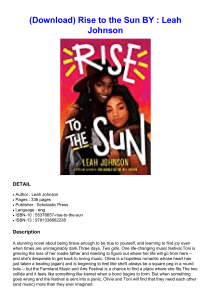 (Get-PDF) Rise to the Sun BY : Leah  Johnson
