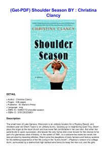 (Get-PDF) Shoulder Season BY : Christina   Clancy