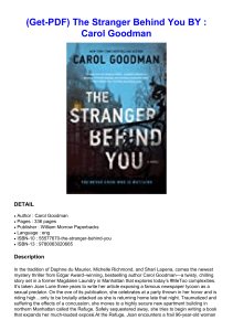 (Get-PDF) The Stranger Behind You BY : Carol Goodman