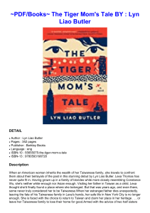 ~PDF/Books~ The Tiger Mom's Tale BY : Lyn Liao Butler