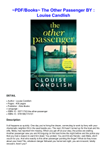 ~PDF/Books~ The Other Passenger BY : Louise Candlish