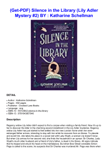 (Get-PDF) Silence in the Library (Lily Adler Mystery #2) BY : Katharine Schellman