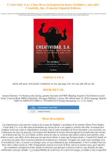 Download In *%PDF Creatividad, S.A.: CÃ³mo llevar la inspiraciÃ³n hasta el infinito y mÃ¡s allÃ¡ / Creativity, Inc. (Conecta) (Spanish Edition) Read %book &ePub
