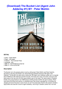  (Download) The Bucket List (Agent John Adderley #1) BY : Peter Mohlin