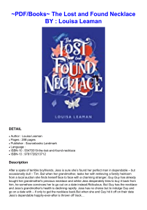 ~PDF/Books~ The Lost and Found Necklace BY : Louisa Leaman