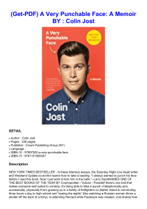(Get-PDF) A Very Punchable Face: A Memoir BY : Colin Jost