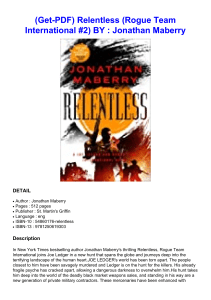 (Get-PDF) Relentless (Rogue Team International #2) BY : Jonathan Maberry