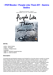 ~PDF/Books~ People Like Them BY : Samira Sedira
