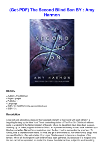 (Get-PDF) The Second Blind Son BY : Amy Harmon