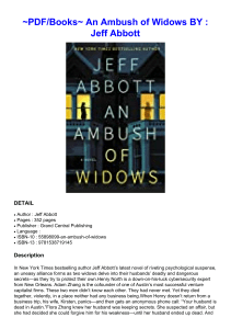 ~PDF/Books~ An Ambush of Widows BY : Jeff Abbott