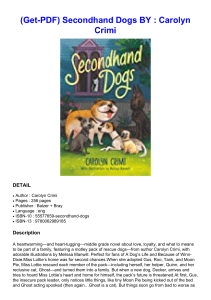 (Get-PDF) Secondhand Dogs BY : Carolyn Crimi