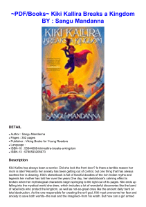 ~PDF/Books~ Kiki Kallira Breaks a Kingdom BY : Sangu Mandanna