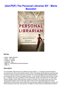 (Get-PDF) The Personal Librarian BY : Marie Benedict