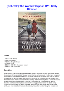 (Get-PDF) The Warsaw Orphan BY : Kelly Rimmer