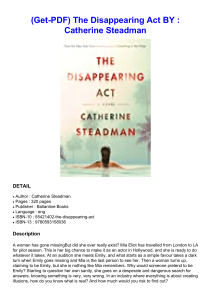 (Get-PDF) The Disappearing Act BY : Catherine Steadman