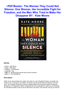 ~PDF/Books~ The Woman They Could Not Silence: One Woman, Her Incredible Fight for Freedom, and the Men Who Tried to Make Her Disappear BY : Kate  Moore