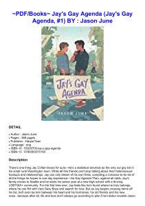 ~PDF/Books~ Jay's Gay Agenda (Jay's Gay Agenda, #1) BY : Jason June