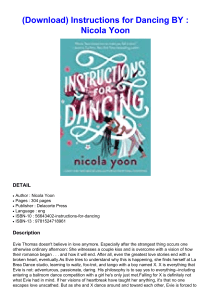  (Download) Instructions for Dancing BY : Nicola Yoon