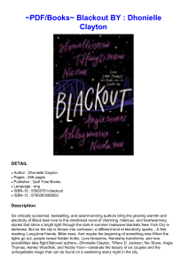 ~PDF/Books~ Blackout BY : Dhonielle Clayton
