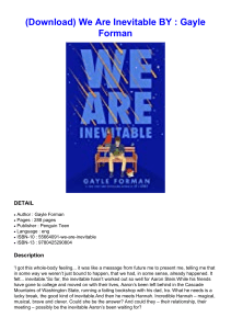  (Download) We Are Inevitable BY : Gayle Forman