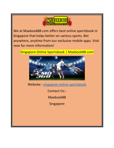 Singapore Online Sportsbook  Maxbook88.com