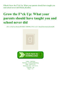 EBook Grow the Fck Up What your parents should have taught you and school never did Ebook [Kindle]