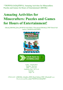 ^DOWNLOAD@PDF#)} Amazing Activities for Minecrafters Puzzles and Games for Hours of Entertainment! [BOOK]