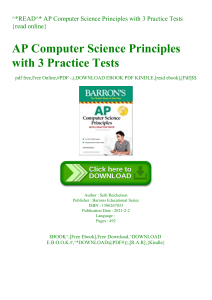 ^READ^ AP Computer Science Principles with 3 Practice Tests {read online}