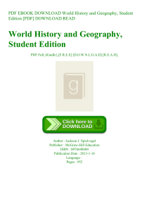 PDF EBOOK DOWNLOAD World History and Geography  Student Edition [PDF] DOWNLOAD READ