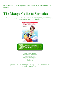 DOWNLOAD The Manga Guide to Statistics [DOWNLOAD IN @PDF]