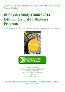 [Free Ebook] Ib Physics Study Guide 2014 Edition Oxford Ib Diploma Program {Kindle}