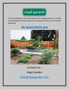 Search DIY Raised Planter Box Online For Gardening| Vego Garden