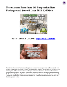 Testosterone Enanthate Oil Suspension Best Underground Steroid Labs 2021