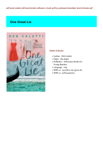 Get-PDF One Great Lie BY : Deb Caletti