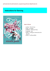 Get-PDF Instructions for Dancing BY : Nicola Yoon
