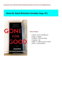 [PDF/Kindle] Gone for Good (Detective Annalisa Vega, #1) BY : Joanna Schaffhausen