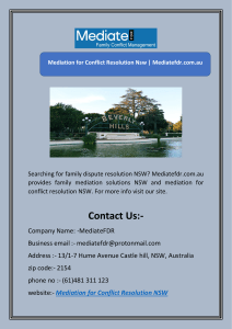 Mediation for Conflict Resolution Nsw | Mediatefdr.com.au