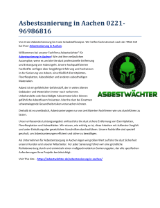 Asbestsanierung in Aachen 0221-96986816