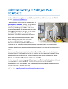 Asbestsanierung in Solingen 0221-96986816
