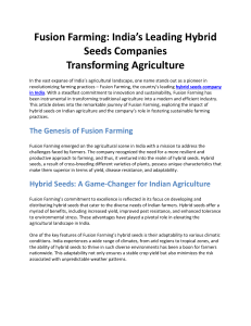 Fusion Farming: India's Leading Hybrid Seeds Companies Transforming Agriculture