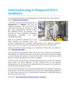 Asbestsanierung in Wuppertal 0221-96986816