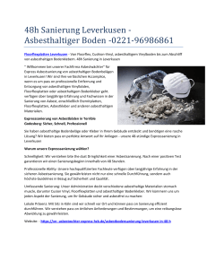 48h Sanierung Leverkusen - Asbesthaltiger Boden -0221-96986861