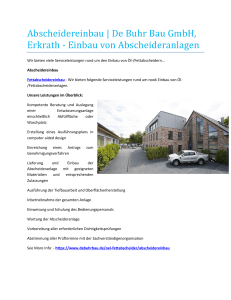 Abscheidereinbau | De Buhr Bau GmbH, Erkrath - Einbau von Abscheideranlagen