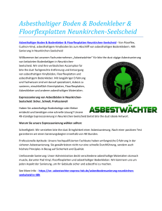 Asbesthaltiger Boden & Bodenkleber & Floorflexplatten Neunkirchen-Seelscheid