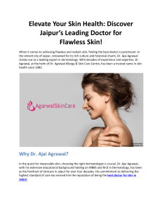 Elevate Your Skin Health: Discover Jaipur's Leading Doctor for Flawless Skin!