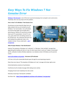 Easy Ways To Fix Windows 7 Not Genuine Error
