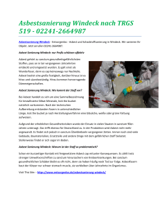 Asbestsanierung Windeck nach TRGS 519 - 02241-2664987