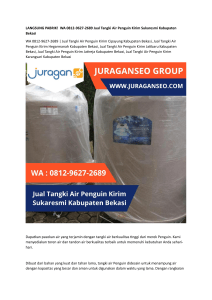 LANGSUNG PABRIK!  WA 0812-9627-2689 Jual Tangki Air Penguin Kirim Sukaresmi Kabupaten Bekasi