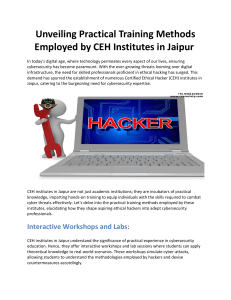 Unveiling Practical Training Methods Employed by CEH Institutes in Jaipur