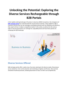 Unlocking the Potential: Exploring the Diverse Services Rechargeable through B2B Portals